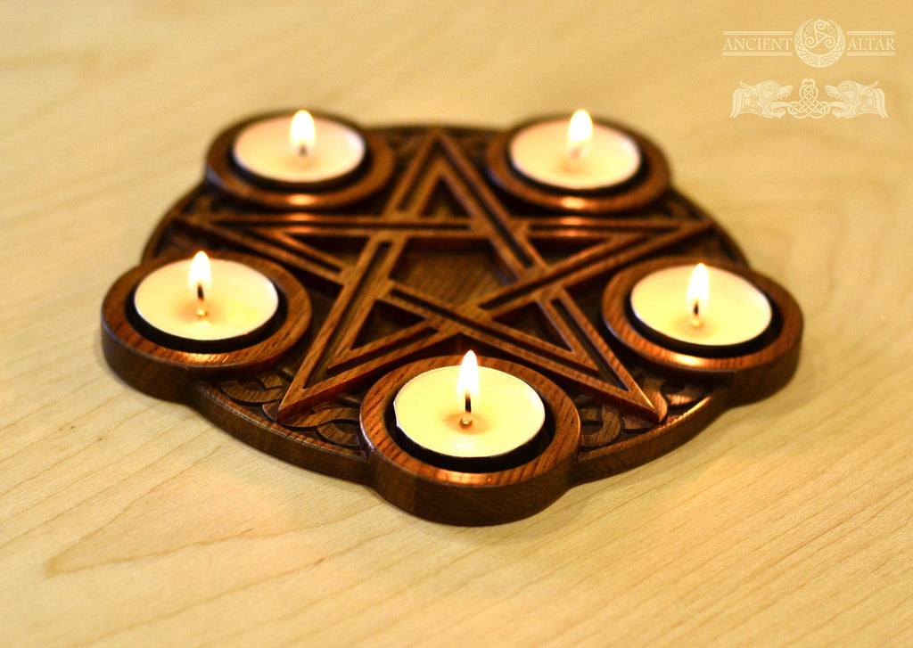 Candle holder, Altar candleholder, Scandinavian, home altar, runic stone, runes, norse, viking, heathen, handmade