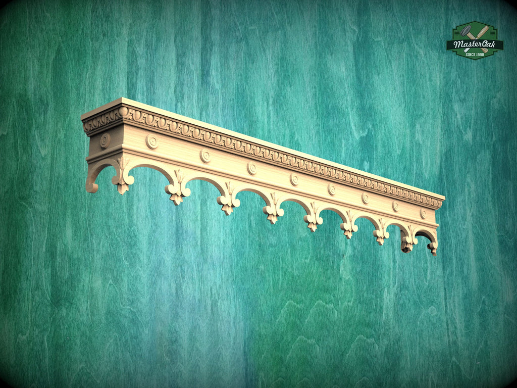 Wooden Window Valance, Cornice Board, Baroque Pelmet,  Antique classic carved curtain rod of wood pelmet
