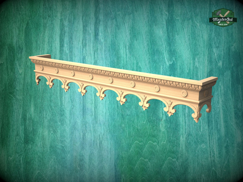 Wooden Window Valance, Cornice Board, Baroque Pelmet,  Antique classic carved curtain rod of wood pelmet