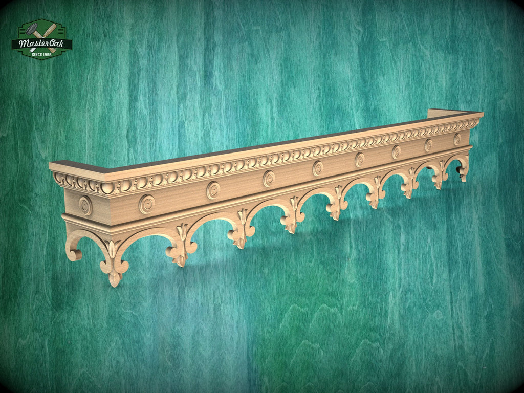 Wooden Window Valance, Cornice Board, Baroque Pelmet,  Antique classic carved curtain rod of wood pelmet