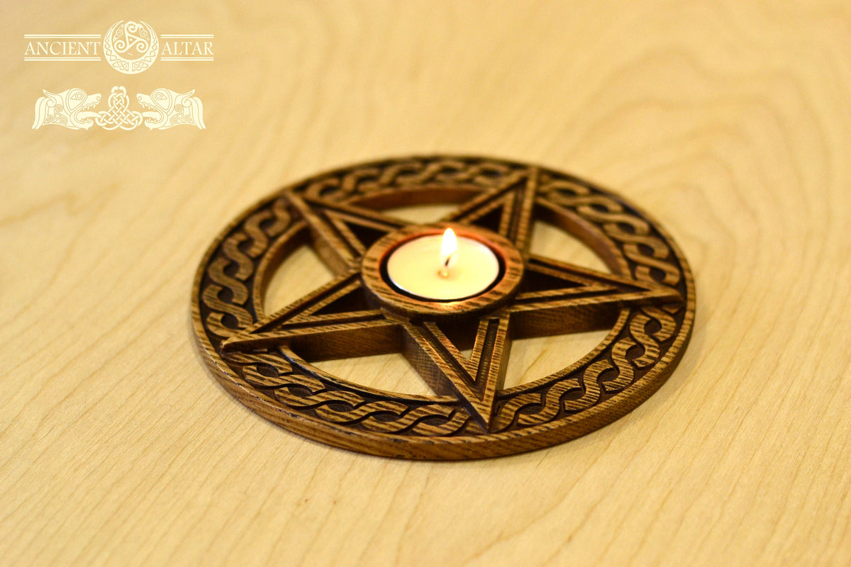 Altar candleholder, Candle holder, Scandinavian, home altar, runic stone, runes, norse, viking, heathen, handmade