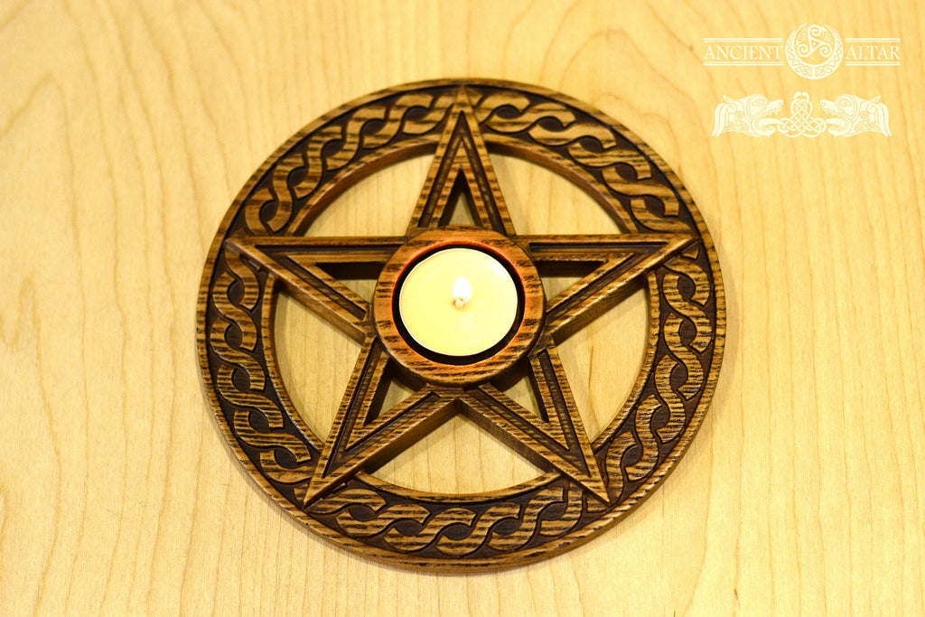 Altar candleholder, Candle holder, Scandinavian, home altar, runic stone, runes, norse, viking, heathen, handmade