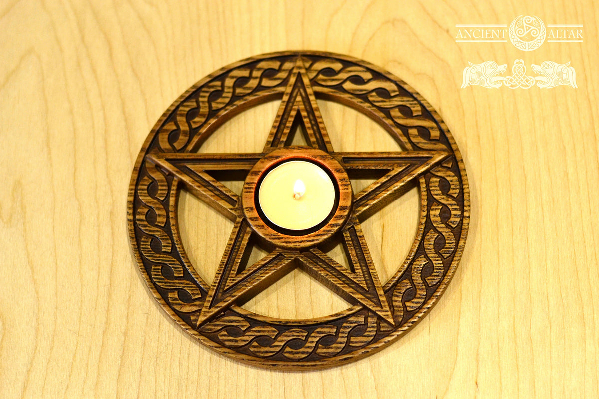 Altar candleholder, Candle holder, Scandinavian, home altar, runic stone, runes, norse, viking, heathen, handmade