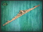 Lion Onlay above the entrance, Large oak floral center onlay with lion gead, horizontal decor, carved decoration of wood, wooden onlay