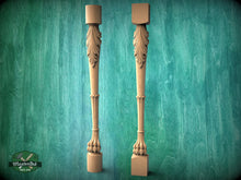 Load image into Gallery viewer, Lion Paw Wooden Baluster for Stairs, Lion leg banister of wood, stair banister lion, Carved wood balusters for stairs
