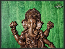 Load image into Gallery viewer, Lord Ganesh Wood Carving , Lord Ganesh Ashwood Panel, Wood carving, Hindu art
