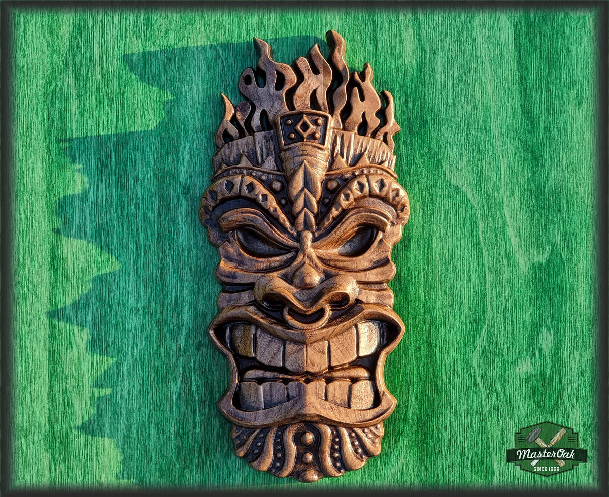 Carved Wood Mask, African Wood mask wall art, wood tribal mask, tiki mask wood
