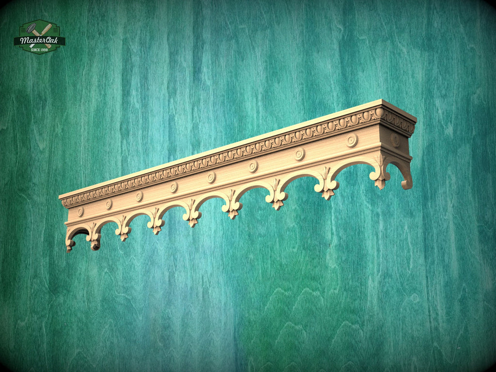 Wooden Window Valance, Cornice Board, Baroque Pelmet,  Antique classic carved curtain rod of wood pelmet