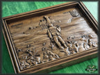 Russian Warship Go F**k Yourself panel made of wood, wood wall art, wall decor carving