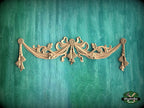 Classic Style Swag Onlay with Bows made  of wood, 1pc, Home Wall Embellishments, Furniture Carving, Wood Onlay