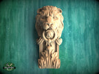 Lion Corbel of wood, Unpainted, Decorative Carved Wooden Corbel, Home Wall Embellishments, wood onlays, wood wall art decor