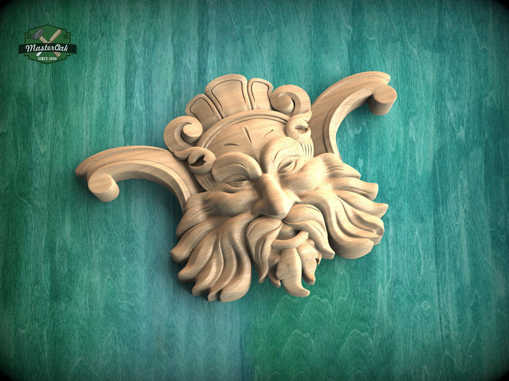 Green man Wall Plaque, Wooden Face Onlay, Green Man of wood, Wood Green Man, Oak Green Man Plaque, Green Man carved