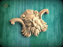 Load image into Gallery viewer, Green man Wall Plaque, Wooden Face Onlay, Green Man of wood, Wood Green Man, Oak Green Man Plaque, Green Man carved
