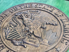 Illinois State Seal made of wood, Coat of Arms of Illinois, wall hanging, wall decor
