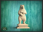 Bear Wooden Finial for Staircase Newel Post, Bear finial bed post, Bear statue of wood, Decorative Newel Post Cap Animal