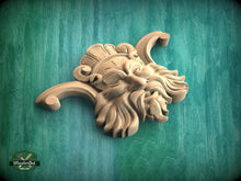 Load image into Gallery viewer, Green man Wall Plaque, Wooden Face Onlay, Green Man of wood, Wood Green Man, Oak Green Man Plaque, Green Man carved
