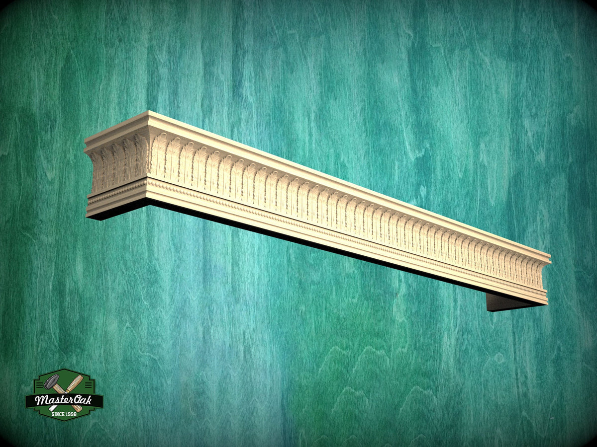 Wooden Window Valance with acantus leaves, Cornice Board, Baroque Pelmet,  Antique classic carved curtain rod of wood pelmet