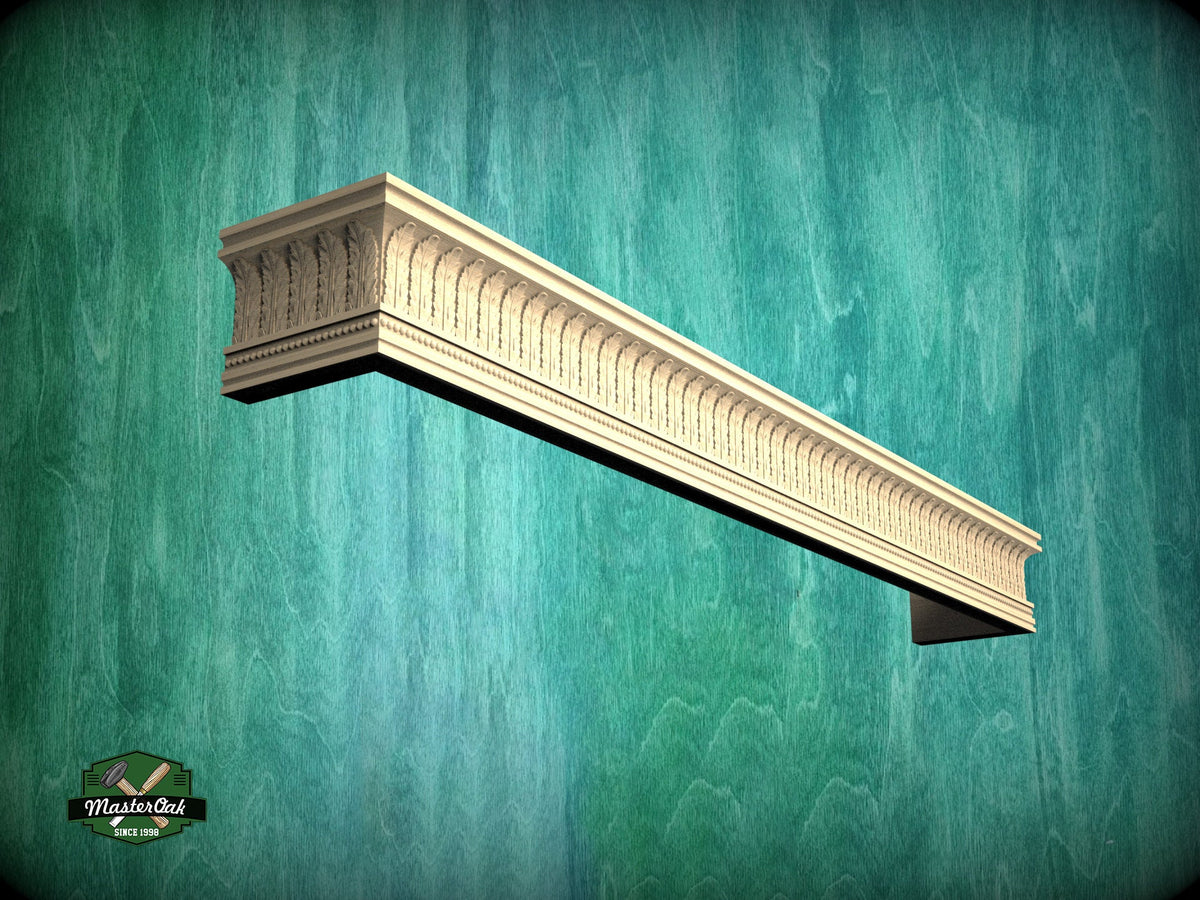 Wooden Window Valance with acantus leaves, Cornice Board, Baroque Pelmet,  Antique classic carved curtain rod of wood pelmet