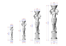 Load image into Gallery viewer, Caryatid baluster of wood, woman baluster, stair balusters, Custom size wood balusters for stairs
