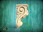 Corbel Bear made of wood, Unpainted, Decorative Carved Wooden Corbel, 1pc, Home Wall Embellishments, wood onlays, wood wall art decor