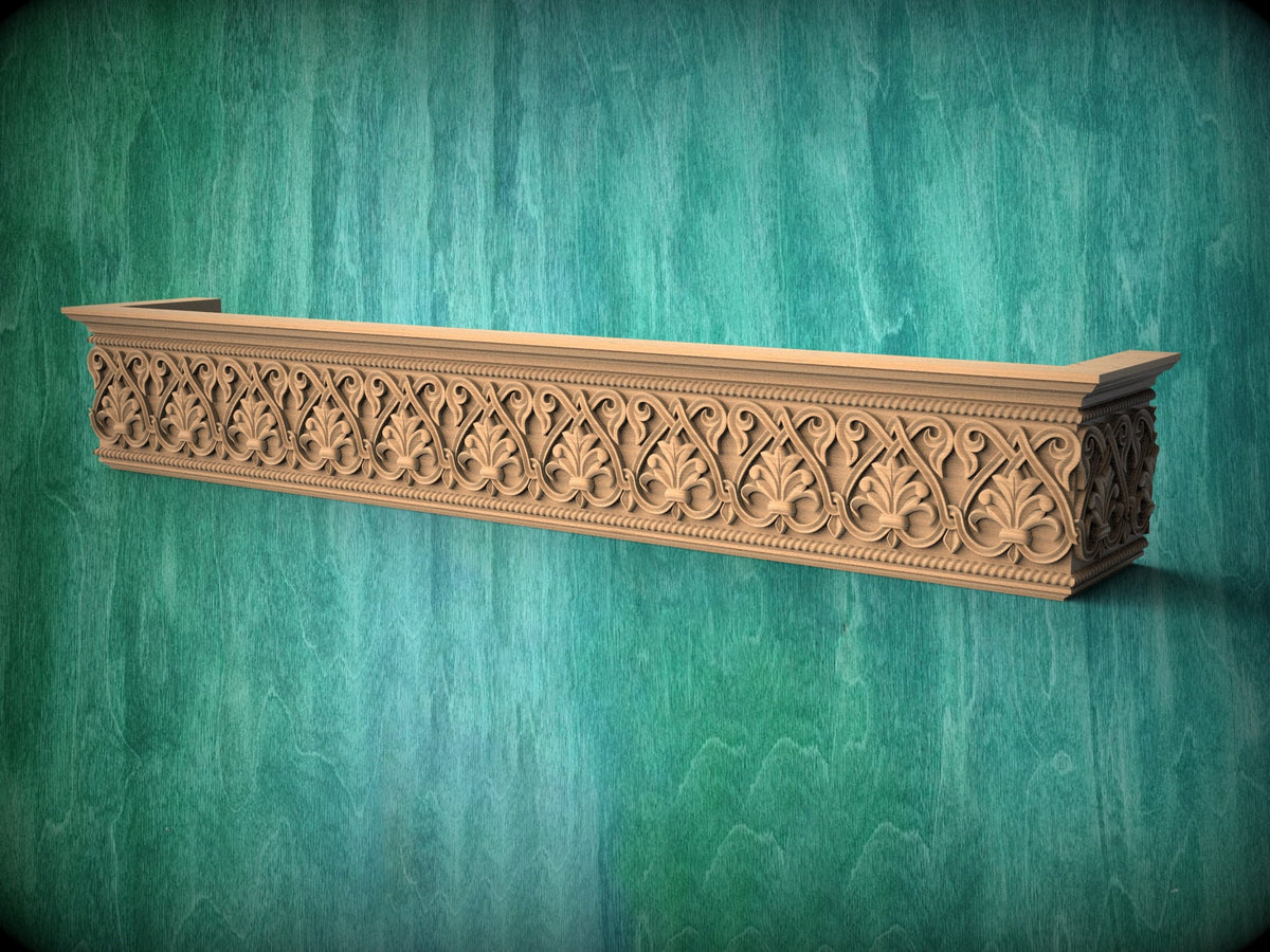 Wooden Window Pelmet, Cornice Board, Baroque Pelmet,  Antique classic carved curtain rod of wood pelmet