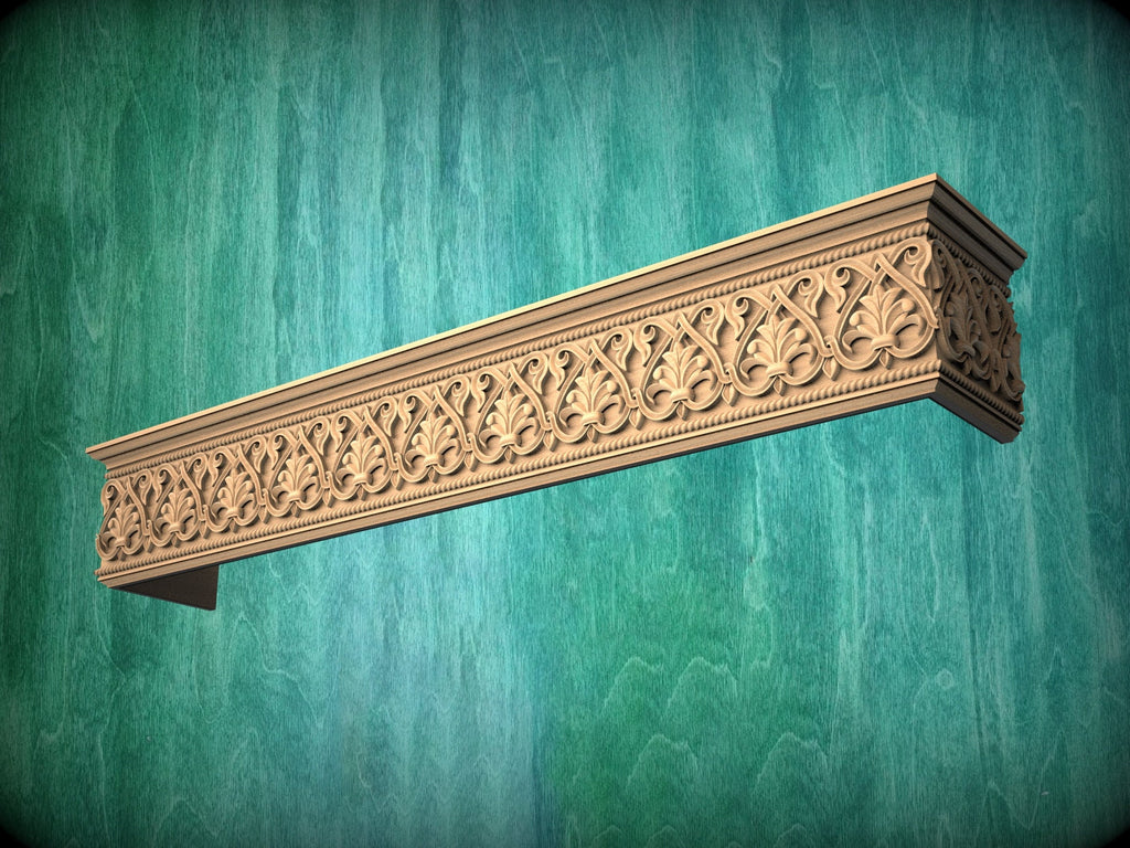 Wooden Window Pelmet, Cornice Board, Baroque Pelmet,  Antique classic carved curtain rod of wood pelmet