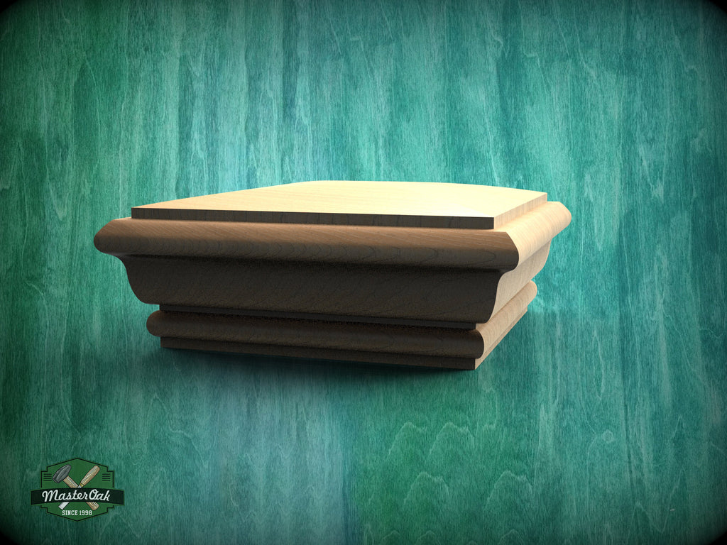 Square Staircase Newel Post Cap, Square Post Finials, Square bed cap