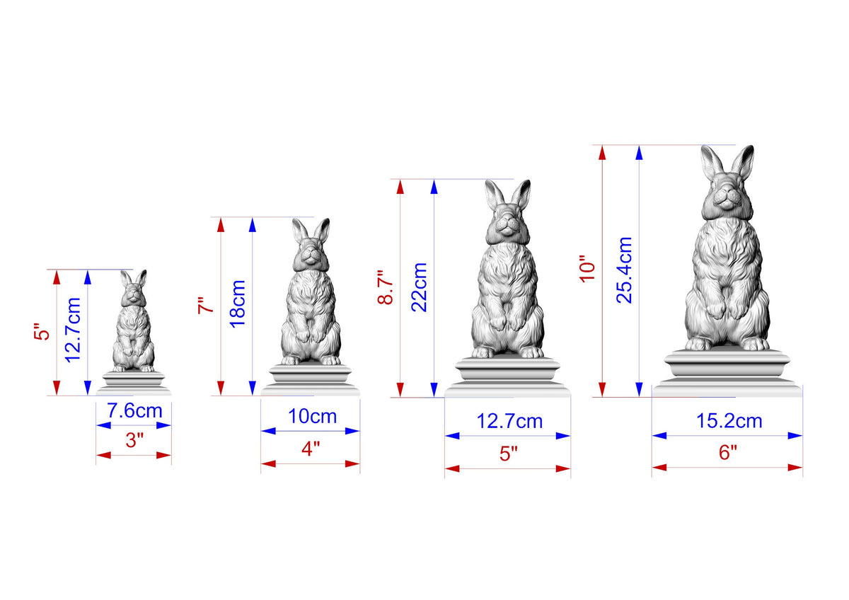 Rabbit version #2 Wooden Finial for Staircase Newel Post, Rabbit finial bed post, Rabbit statue of wood, Wooden Rabbit statue cap