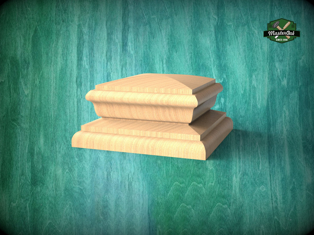 Square Staircase Newel Post Cap, Square Post Finials, Square bed cap