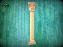 Load image into Gallery viewer, Classic pilaster of wood, Antique style decorative wooden pilaster, column classic flute ionic, Carved Wood Trim Post Pillars
