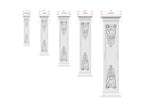Ornate Wood Carved Architectural Pilaster for interior, Unfinished, column classic flute ionic, Carved Wood Trim Post Pillars