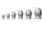 Ornate Wooden Cedar Cone finial for balustrade post, Pinecone finial, Staircase Newel Post Cap, Bed finials