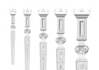 Baroque-style decorative wooden pilaster, Unfinished, column classic capital ionic, Carved Wood Trim Post Pillars