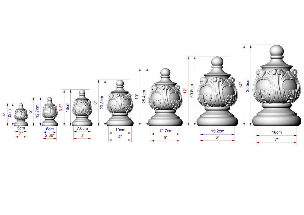 Decorative Antique Style Wooden Staircase Finial, Twisted cap, Staircase Newel Post Cap, Bed finials