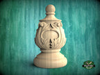 Decorative Antique Style Wooden Staircase Finial, Twisted cap, Staircase Newel Post Cap, Bed finials