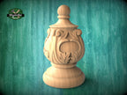 Decorative Antique Style Wooden Staircase Finial, Twisted cap, Staircase Newel Post Cap, Bed finials