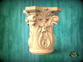Ionic capital base decor, Acanthus applique, Unpainted, Decorative Carved Wooden Capital, wood onlays, wood wall art decor