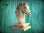 Horse Wooden Bust for Staircase Newel Post, Horse finial bed post, Horse statue of wood, Wooden Horse statue cap