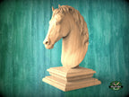 Horse Wooden Bust for Staircase Newel Post, Horse finial bed post, Horse statue of wood, Wooden Horse statue cap