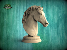 Load image into Gallery viewer, Chess Knight made of Wood, Horse bust of wood, Horse statue of wood, Wooden Horse statue cap
