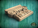 Neoclassical-style wood capital with acanthus leaves, Carved Wooden Capital, 1 piece, unpainted