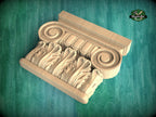 Neoclassical-style wood capital with acanthus leaves, Carved Wooden Capital, 1 piece, unpainted