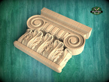 Load image into Gallery viewer, Neoclassical-style wood capital with acanthus leaves, Carved Wooden Capital, 1 piece, unpainted
