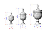 Stunning 18th Century English Urn in Wood, Carved Post Finials with square base, Staircase Newel Post Cap, Bed finials