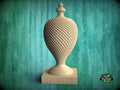 Large Decorative Architectural Hardwood Finial, Carved Post Finials with square base, Staircase Newel Post Cap, Bed finials