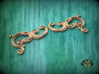 Decorative wood Baroque long corner onlay, Set of 2pc, decorative wood trim