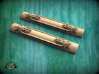 Handcrafted Carved floral style pilasters , Set 2pc, Pair of Carved Wood Trim Post Pillars