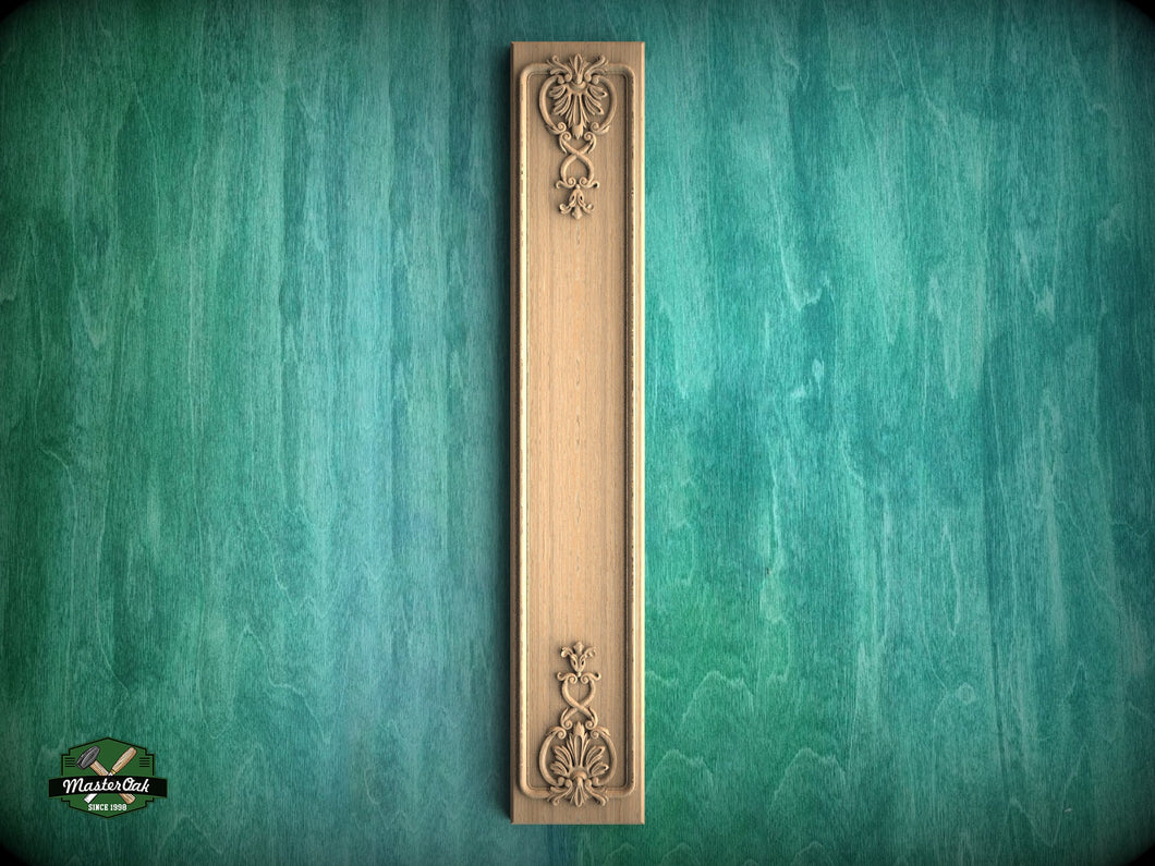 Traditional antique style carved floral pilaster, Unfinished, column classic flute ionic, Carved Wood Trim Post Pillars