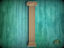 Load image into Gallery viewer, Classical wood ionic  pilaster, Unfinished, column classic flute ionic, Carved Wood Trim Post Pillars
