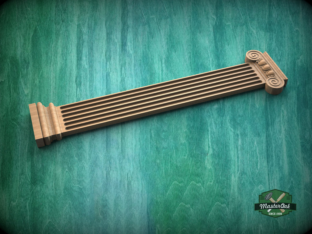 Classical wood ionic  pilaster, Unfinished, column classic flute ionic, Carved Wood Trim Post Pillars